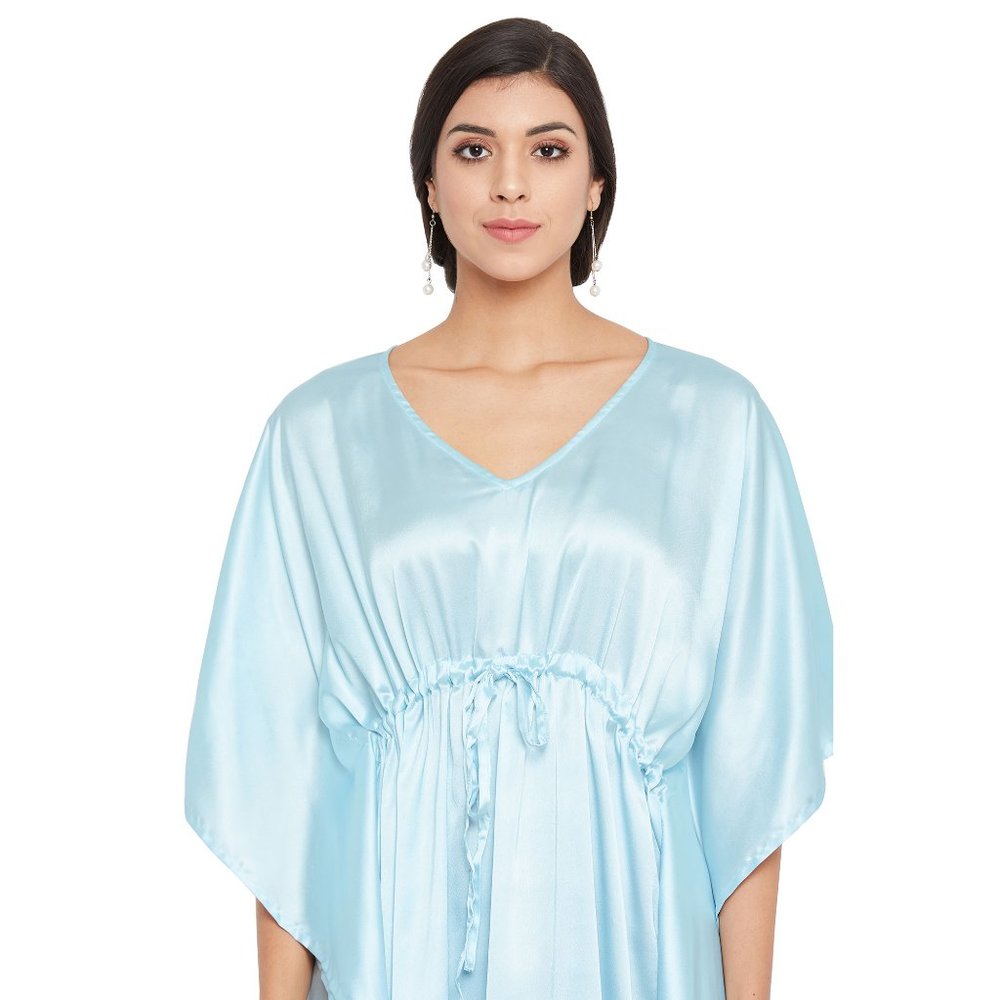 Womens Satin Maxi Night Dress Silky Soft Kaftan Comfortable Maternity Clothes - Picture 6 of 7
